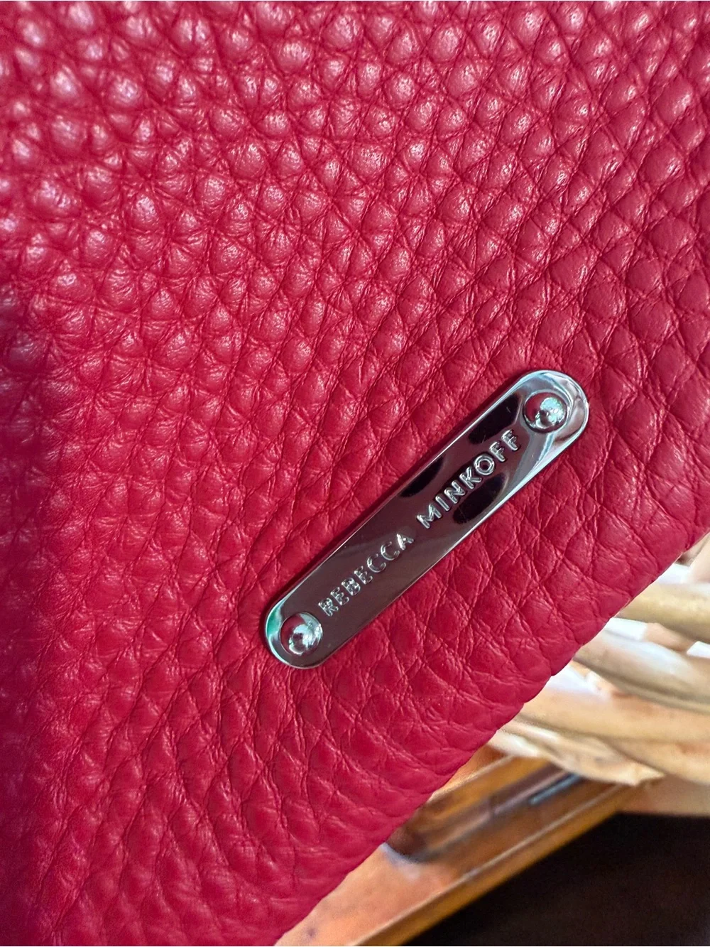 Rebecca Minkoff Red Pebbled Leather Hobo Shoulder Bag